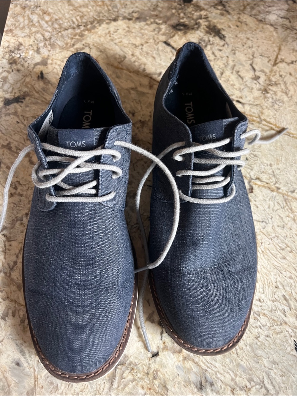 TOMS Men's Navy Lace-Up Casual Oxfords